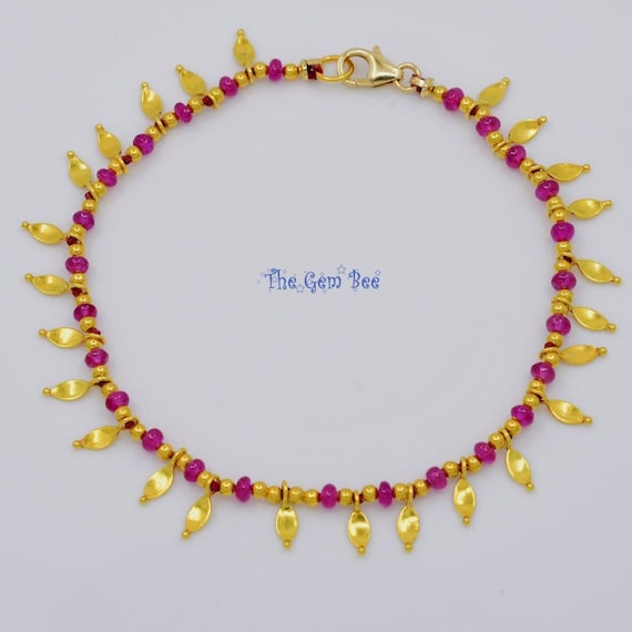 18k Solid Gold Gem Grade Fine Burmese Ruby Smooth… - image 5