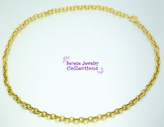 14k yellow gold Vintage Chain Necklace 21.5 inch - image 2