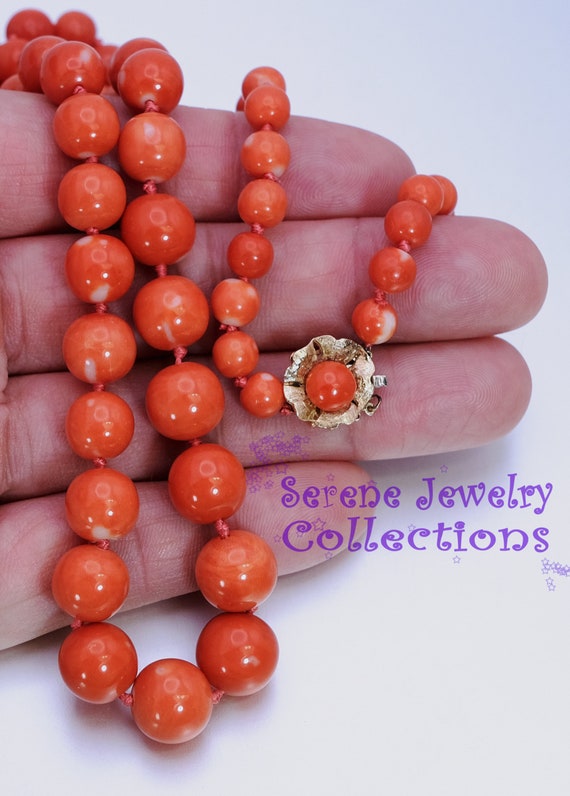 6.5MM-11.7MM Momo Coral Round Bead 14k Solid gold… - image 9