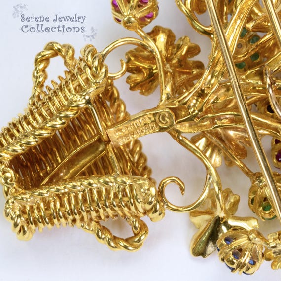 Ruby Emerald Sapphire Diamond 18k Solid Gold Tiff… - image 6