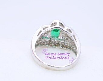 エメラルド　ダイヤモンド　プラチナ　リング エメラルド ダイヤ プラチナ950ハードプラチナリング R3604EM-P2