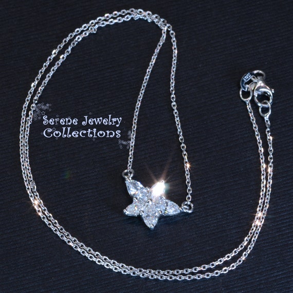 White gold flower pendant deals