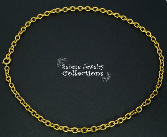 14k yellow gold Vintage Chain Necklace 21.5 inch - image 5