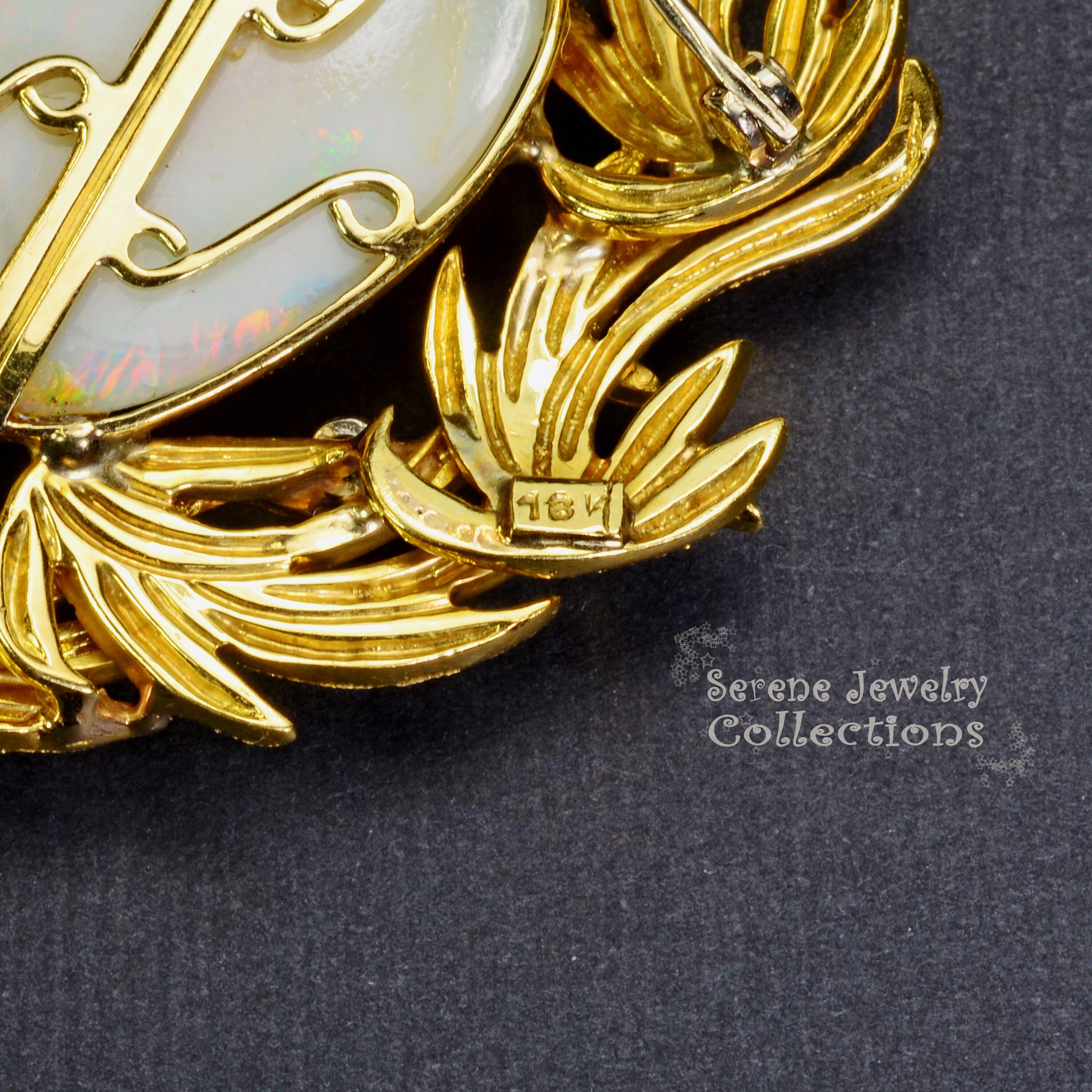 オーストラリアンオパール ブローチ 18CT ゴールドクラッド