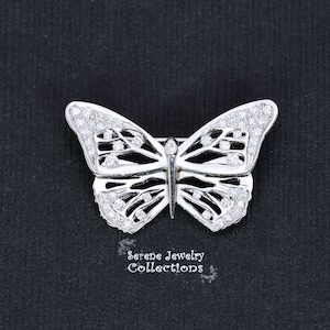 Diamond Platinum Butterfly Brooch Vintage