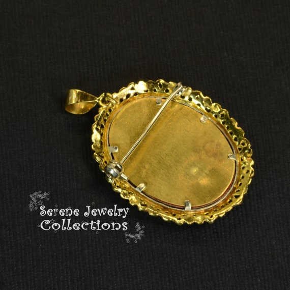 Antique Diamond Sapphire Enamel 18k Yellow Gold C… - image 4