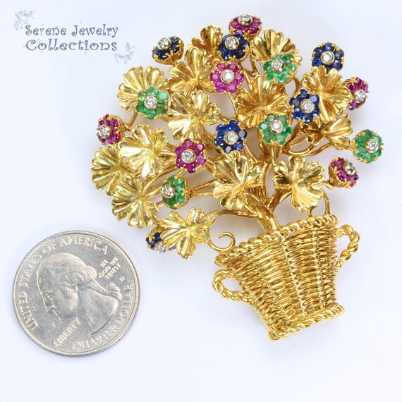 Ruby Emerald Sapphire Diamond 18k Solid Gold Tiff… - image 3