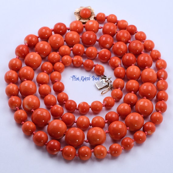 6.5MM-11.7MM Momo Coral Round Bead 14k Solid gold… - image 6
