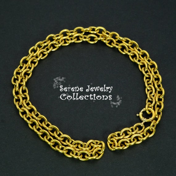 14k yellow gold Vintage Chain Necklace 21.5 inch - image 6