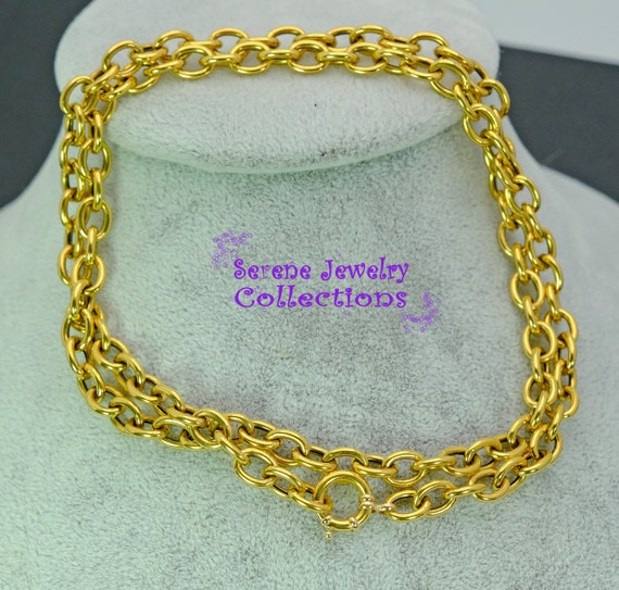 14k yellow gold Vintage Chain Necklace 21.5 inch - image 7