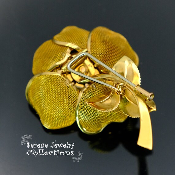 Diamond 18k Solid Gold Flower Adjustable Petal Br… - image 8