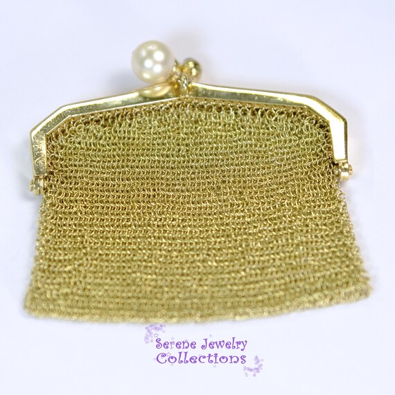 Tiffany & Co Sapphire Pearl 18k Solid Gold Purse … - image 4
