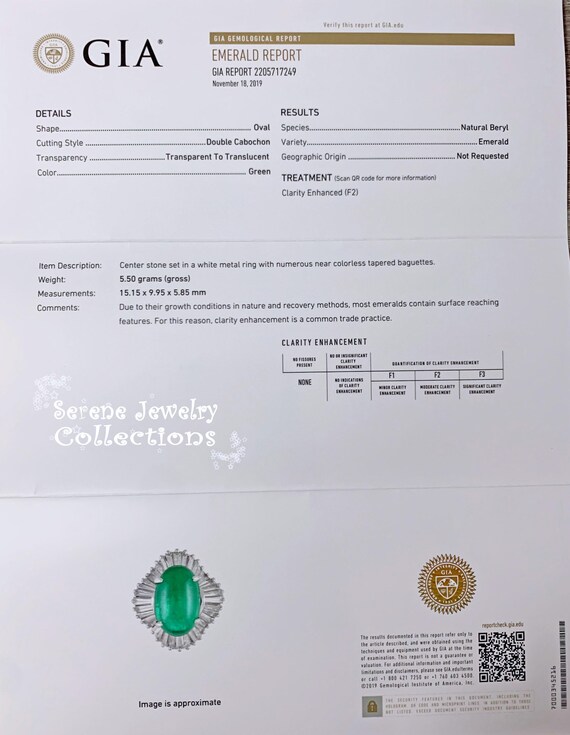 6.5CT Emerald Diamond 18k Solid Gold Ring Vintage… - image 10