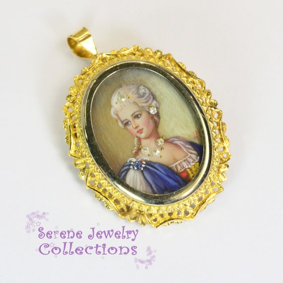 Antique Diamond Sapphire Enamel 18k Yellow Gold C… - image 5
