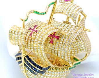 カルティエ 18K ソリッド イエロー ゴールド ブルー サファイア ツリー