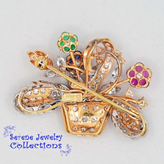 Ruby Emerald Sapphire Diamond 18k Solid Yellow Go… - image 5