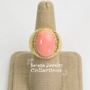 Angel skin Coral 14k Gold Ring Vintage Ring Size 6