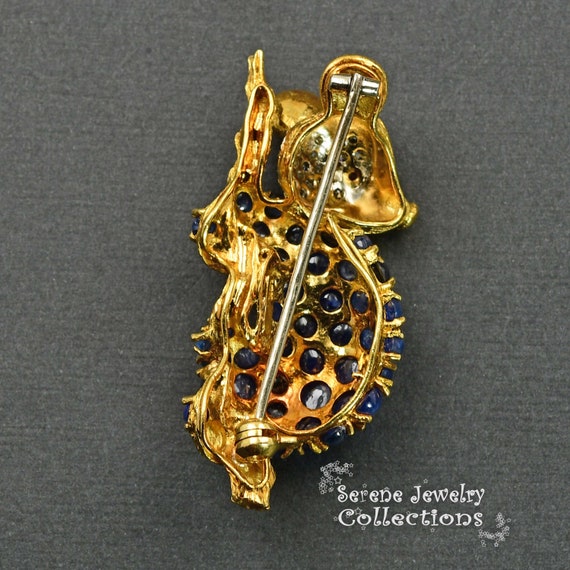 Sapphire Diamond Ruby 18k Solid Gold Koala Brooch… - image 6