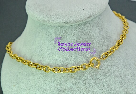 14k yellow gold Vintage Chain Necklace 21.5 inch - image 8