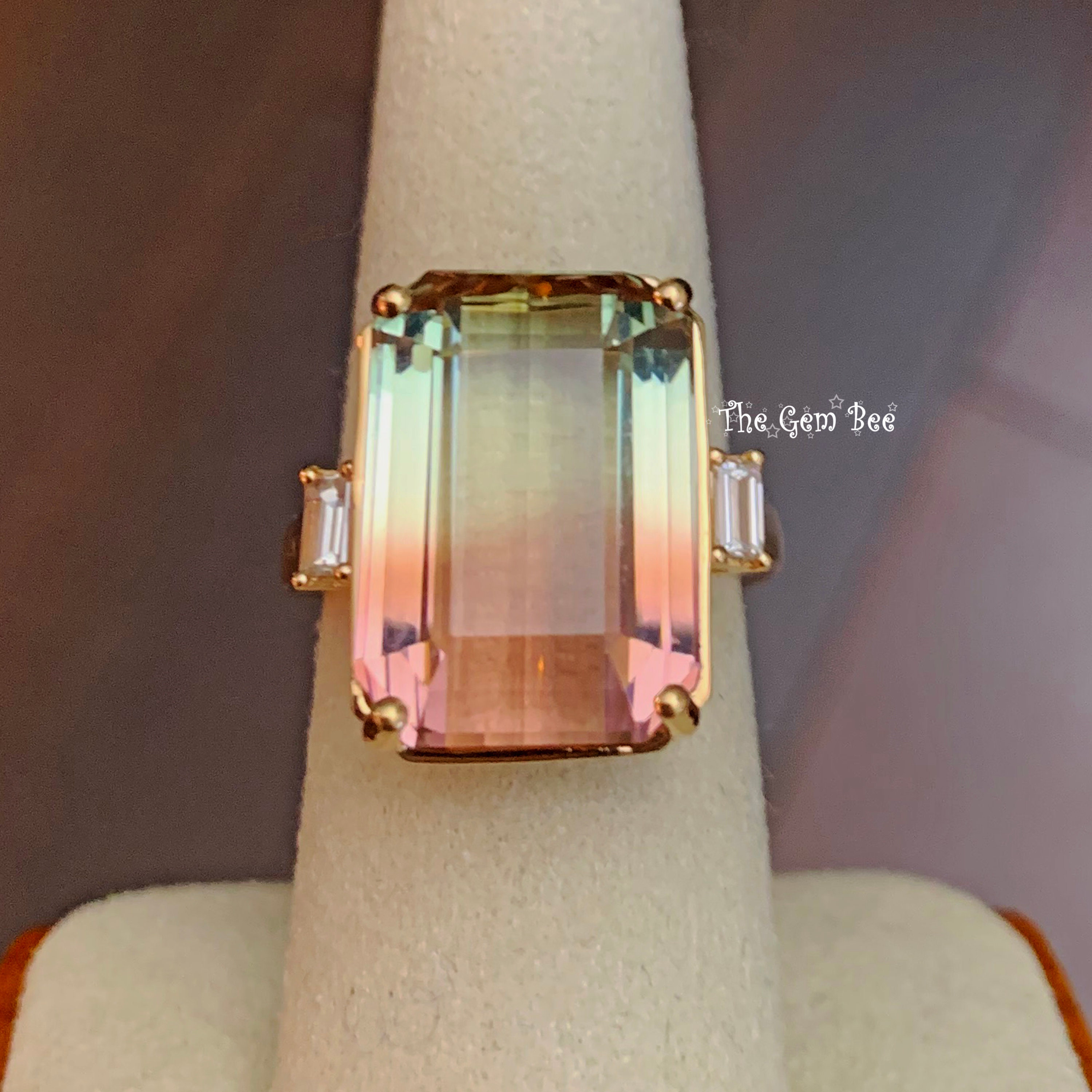 15.97CT Blue Green Pink Bi-color Watermelon Tourmaline Diamond - Etsy