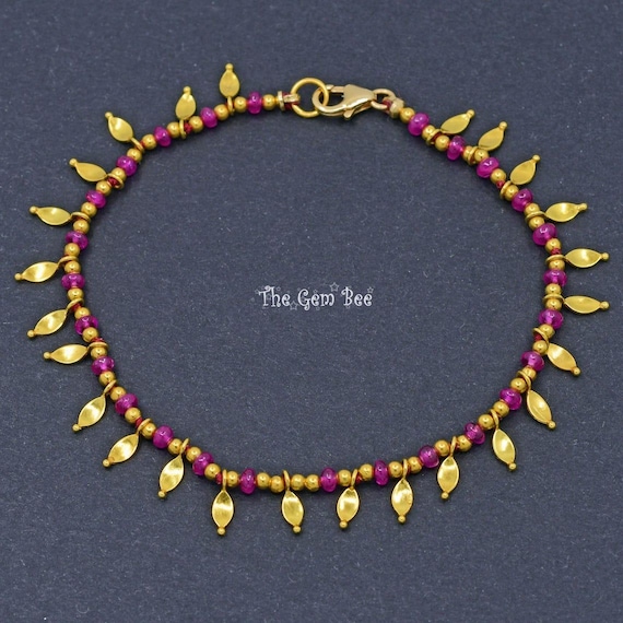 18k Solid Gold Gem Grade Fine Burmese Ruby Smooth… - image 2