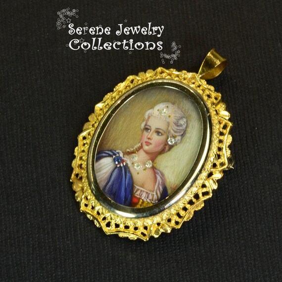 Antique Diamond Sapphire Enamel 18k Yellow Gold C… - image 3