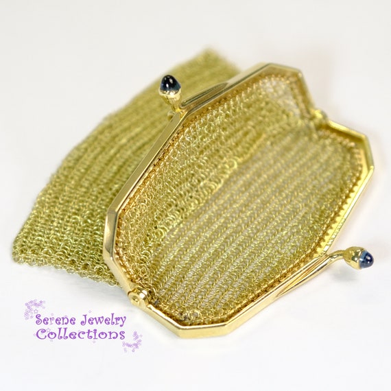 Tiffany & Co Sapphire Pearl 18k Solid Gold Purse … - image 7