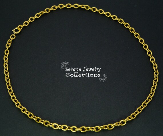 14k yellow gold Vintage Chain Necklace 21.5 inch - image 4