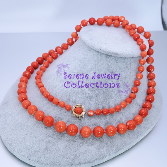 6.5MM-11.7MM Momo Coral Round Bead 14k Solid gold… - image 8