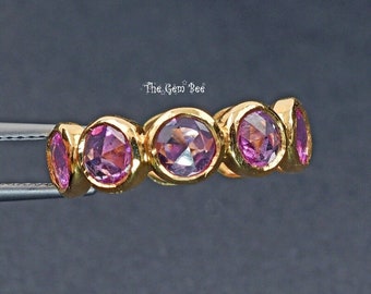 Pendentif Antique Or Rose 18k - Fleur Avec Cabochon D'agate œil De Chat Et Diamant (circa 1900)