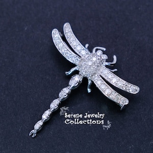 1CT Diamond 18k White Gold Brooch Pin Vintage