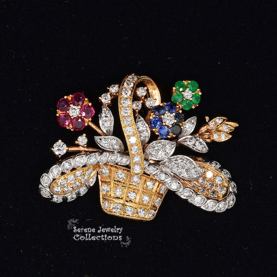 Ruby Emerald Sapphire Diamond 18k Solid Yellow Go… - image 6