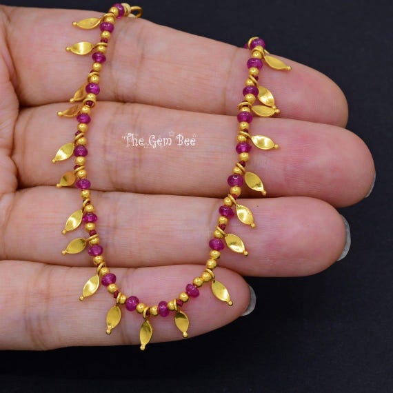 18k Solid Gold Gem Grade Fine Burmese Ruby Smooth… - image 6