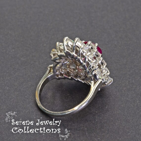 1.25ct Ruby Diamond 18k Solid Gold Ring Estate Vi… - image 6