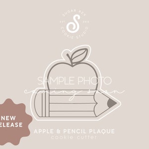 Apple & Pencil Plaque Cookie Cutter