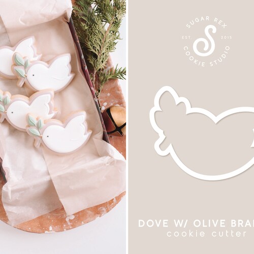 Dove W/ Olive Branch Cookie Cutter Etsy
