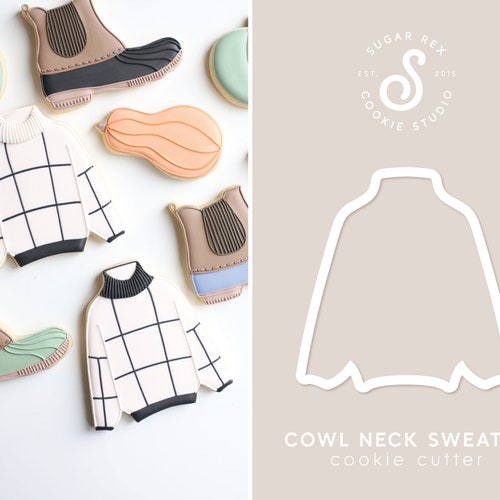 Cowl Neck Sweater Cookie Cutter Etsy