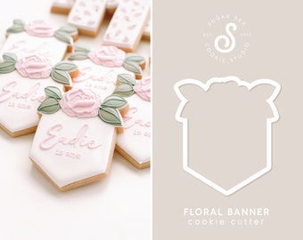 Floral Banner Cookie Cutter