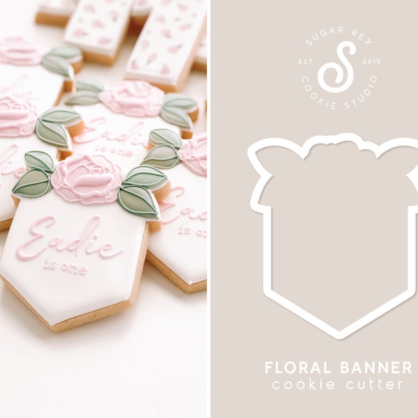 Floral Banner Cookie Cutter