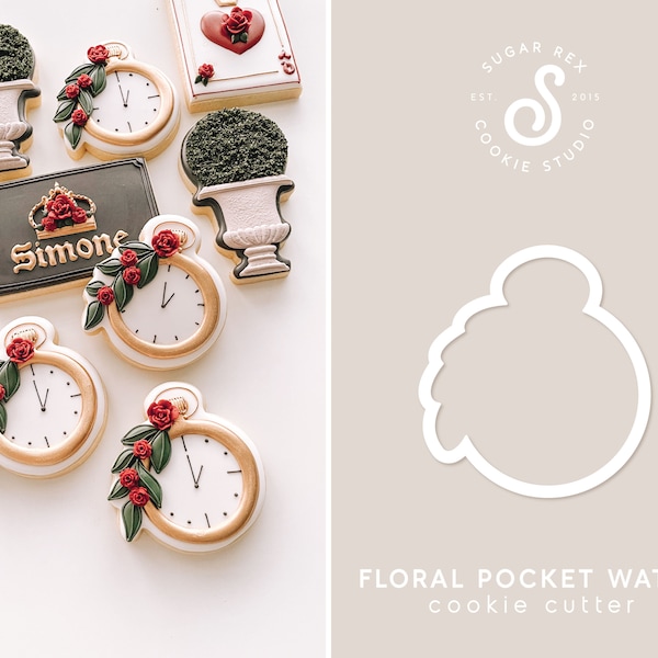 Floral Pocket Watch Cookie Cutter