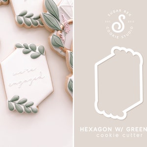 Hexagon with Greenery Cookie Cutter