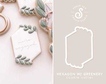 Hexagon with Greenery Cookie Cutter