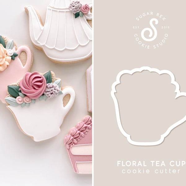 Floral Tea Cup Cookie Cutter