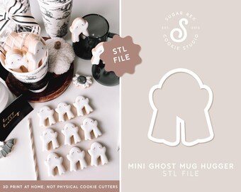 STL | Mini Ghost Mug Hugger Cookie Cutter