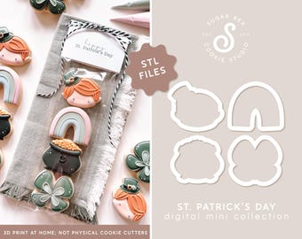 STL BUNDLE | St. Patrick's Day Mini Cookie Cutter Kollektion (4 Stück)
