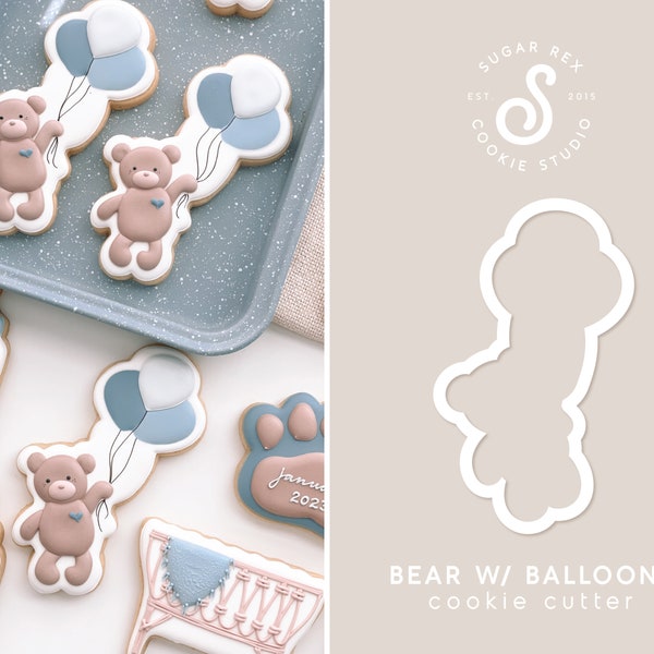 Bear with Balloons Cookie Cutter