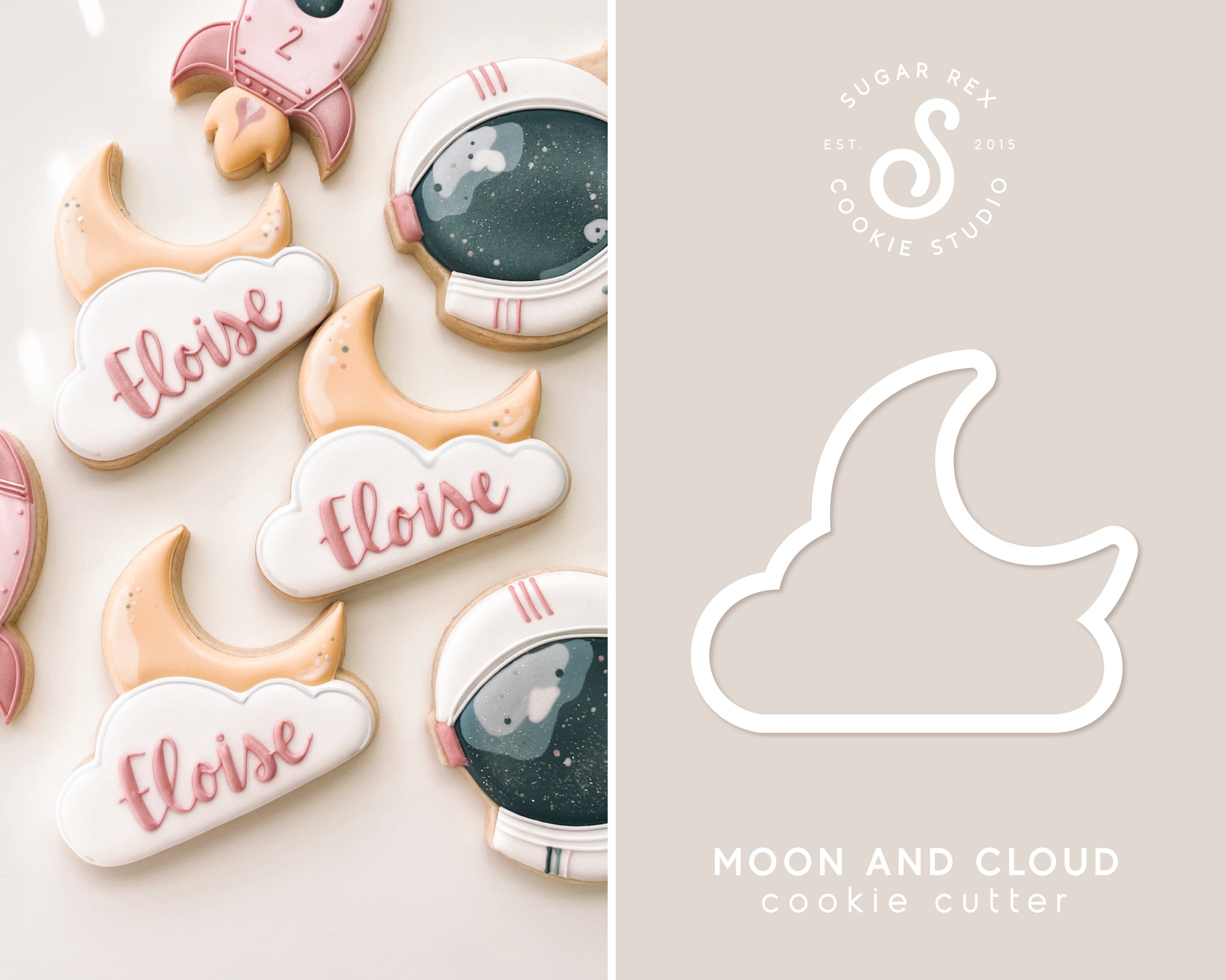 Moon & Cloud Cookie Cutter - Etsy