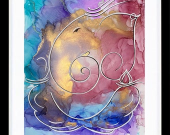 Ganesha, Lord Ganesha, Original Artwork, Wall Art, Alcohol Ink, Colorful Ganesh, Vinayaka, Ganapathi, Indian art, Gannayaka, Hindu God