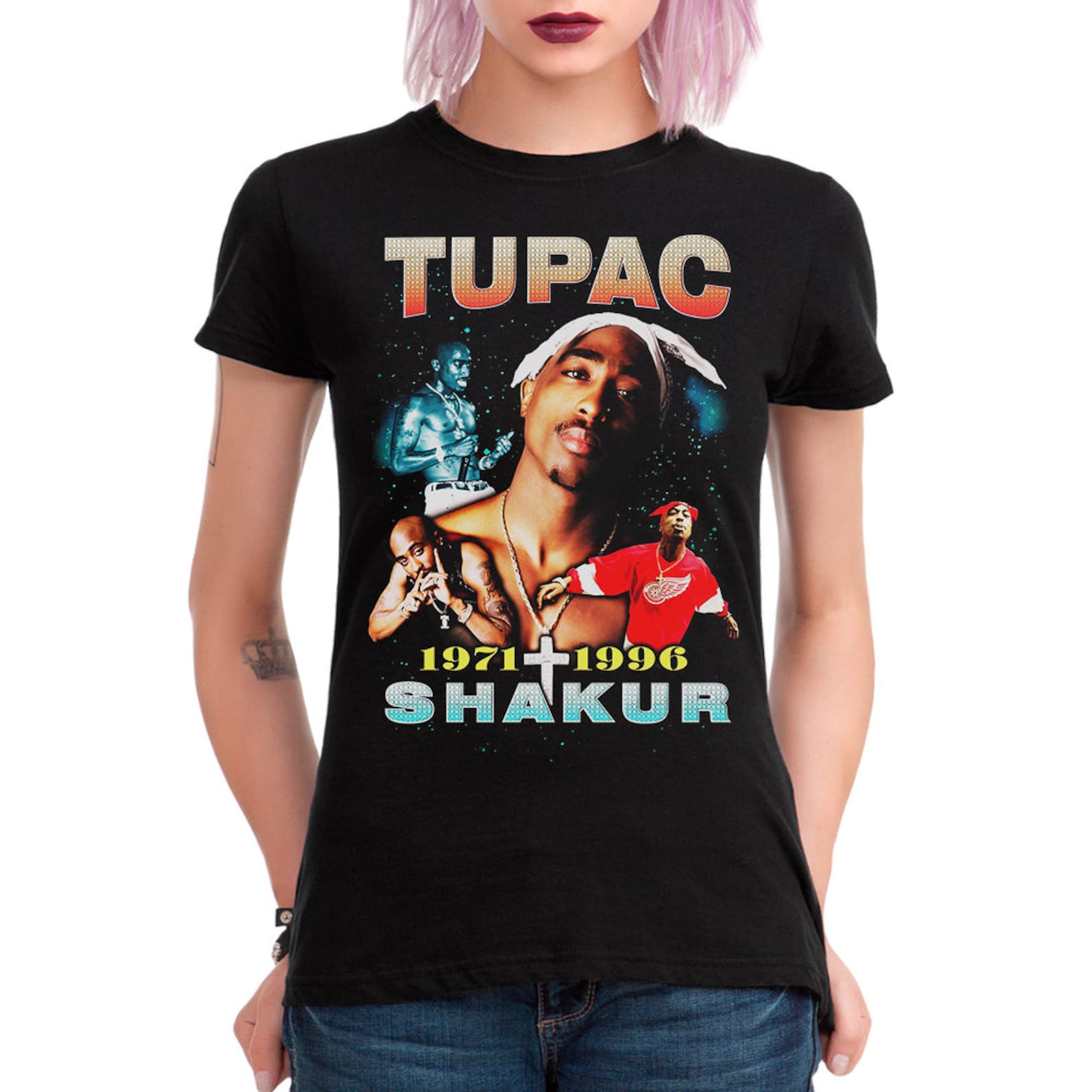 Tupac Shakur TShirt 2Pac HipHop Legend Tee Women