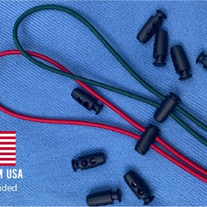 Cord Locks (2 Sizes)  - Nylon Material w/ Metal Spring